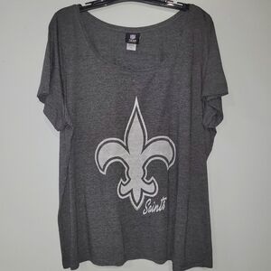 New Orleans Saints T-shirt Plus Size 18/20 Loose Fit  - Fleur de Lis Mardi Gras
